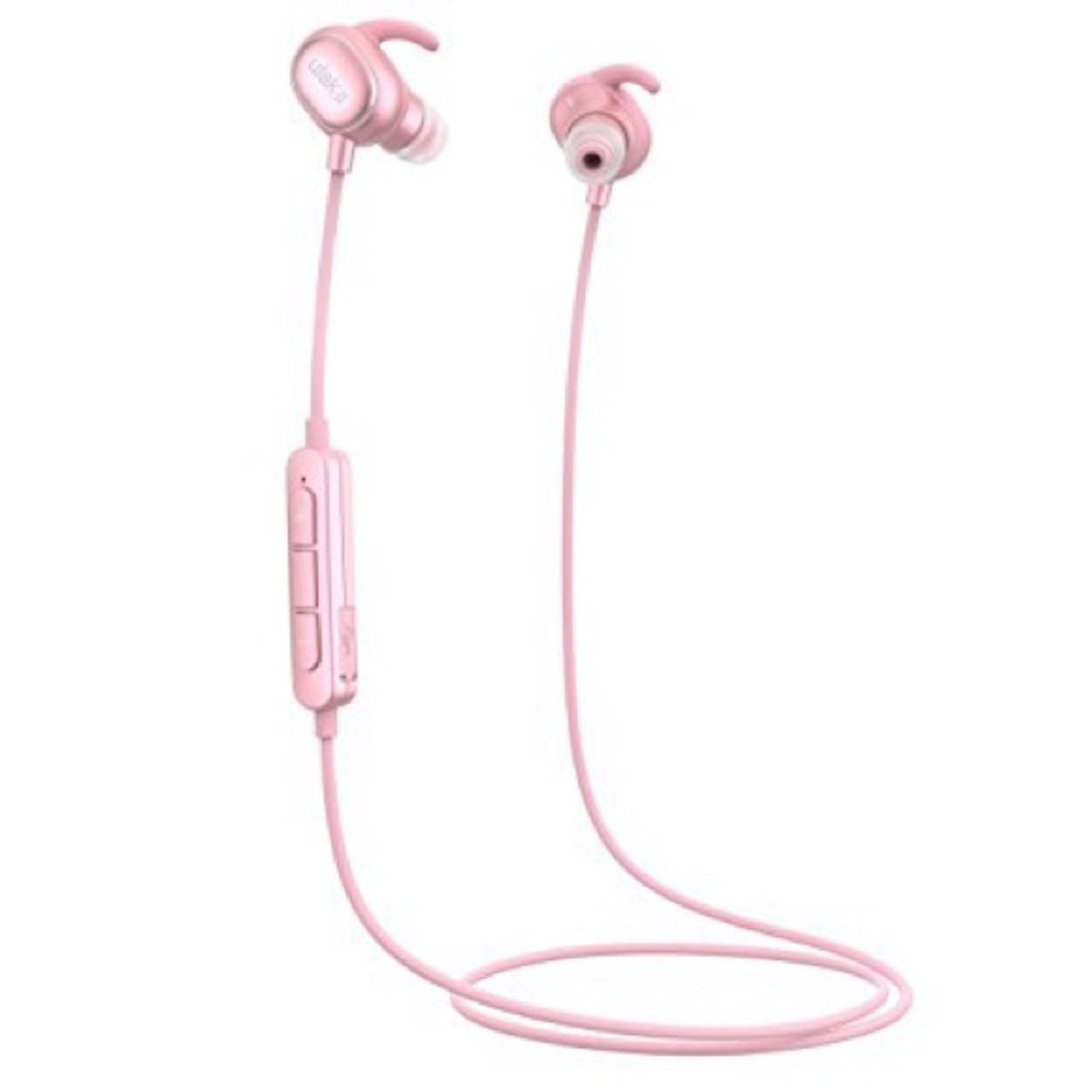 Rose gold Bluetooth headphones w/ charger